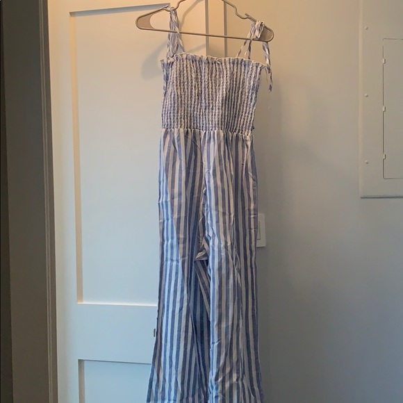 SHEIN Smocked and Knot Shoulder Jumpsuit - Picture 2 of 4